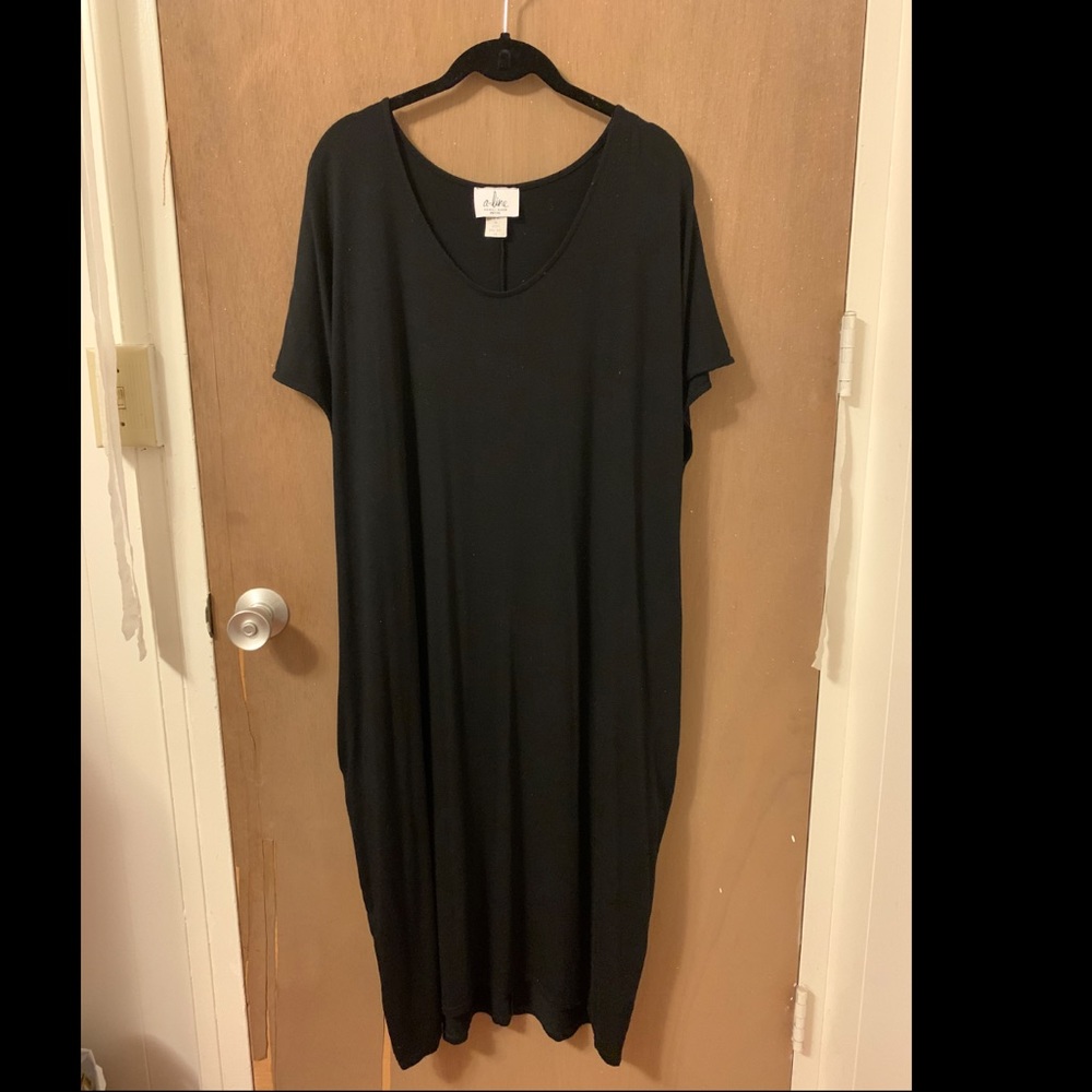 A-Line Black Dress | 1X